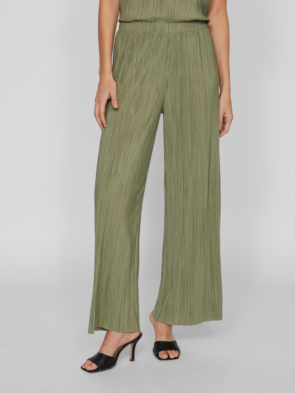 VIPLISA Trousers - Oil Green - VERO MODA & VILA Bergvik